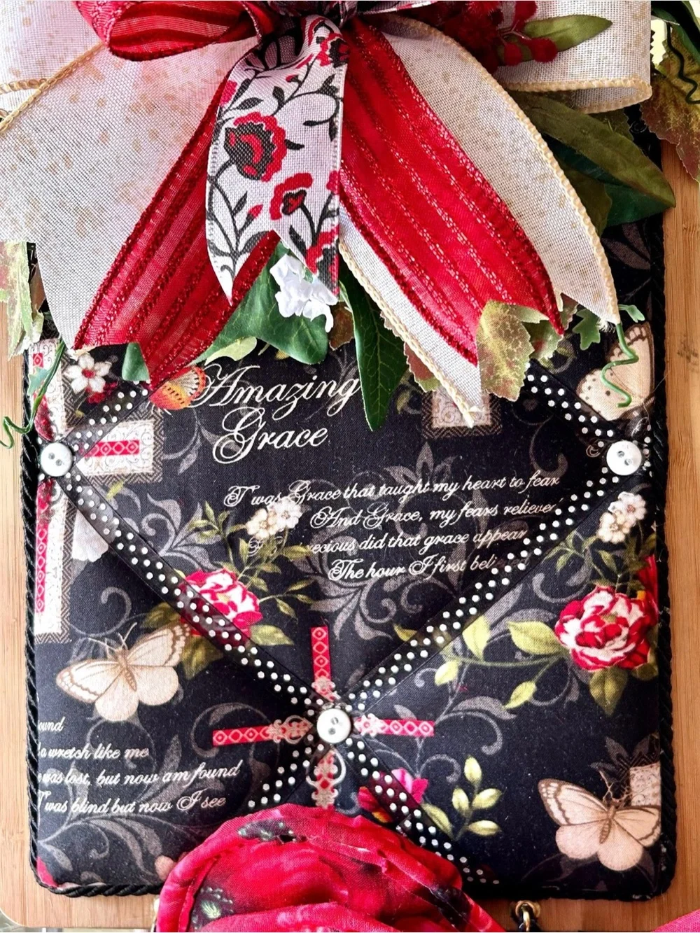 Amazing Grace Handmade Wall Memo Board Butterfly Potholders
